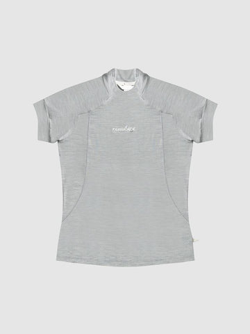 Merino Mock Neck Tee - Ultimate Grey