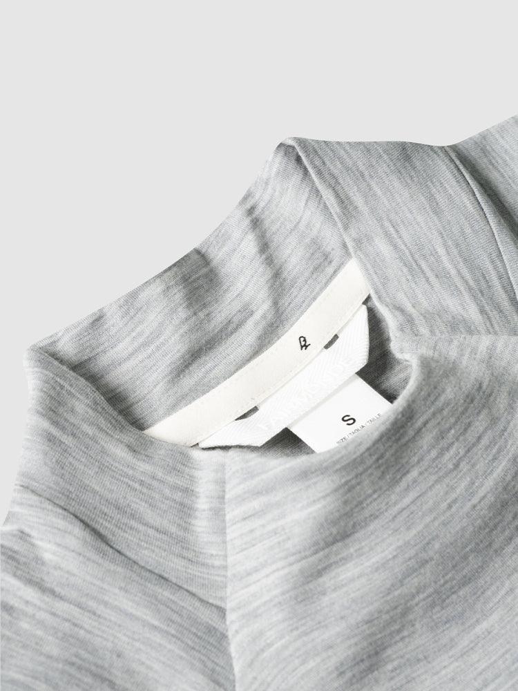 Merino Mock Neck Tee - Ultimate Grey