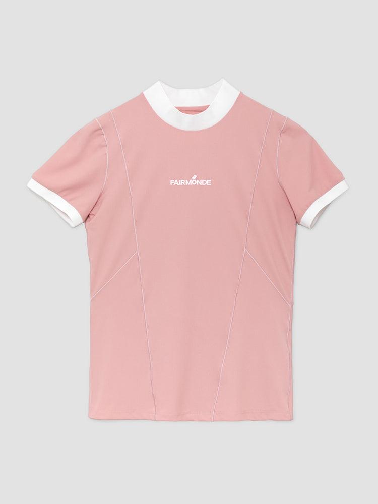 Mock Neck Tee - Blushing Rose