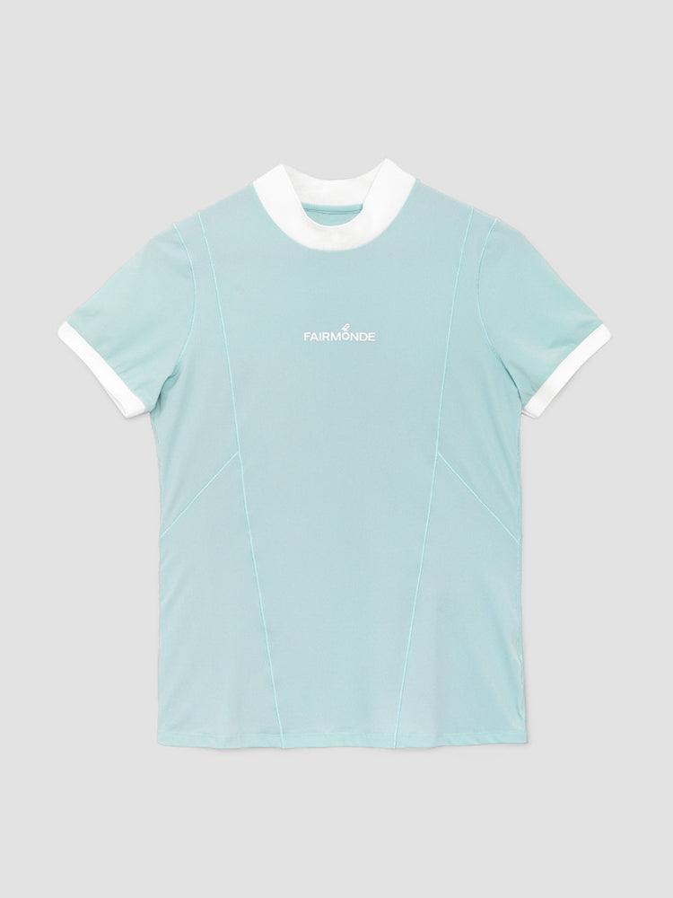 Mock Neck Tee - Sky High Blue