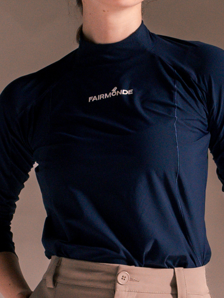 Softouch Long Sleeve Mock Neck Tee - Navy