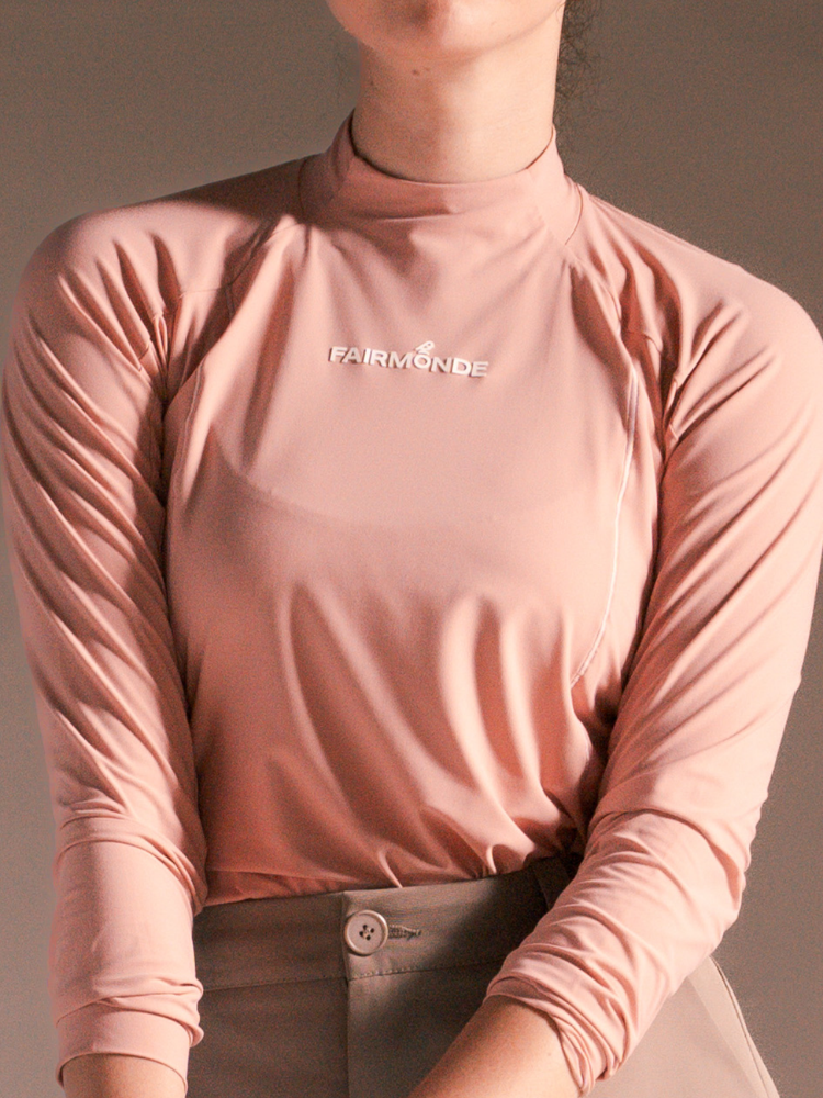 Softouch Long Sleeve Mock Neck Tee - Pink