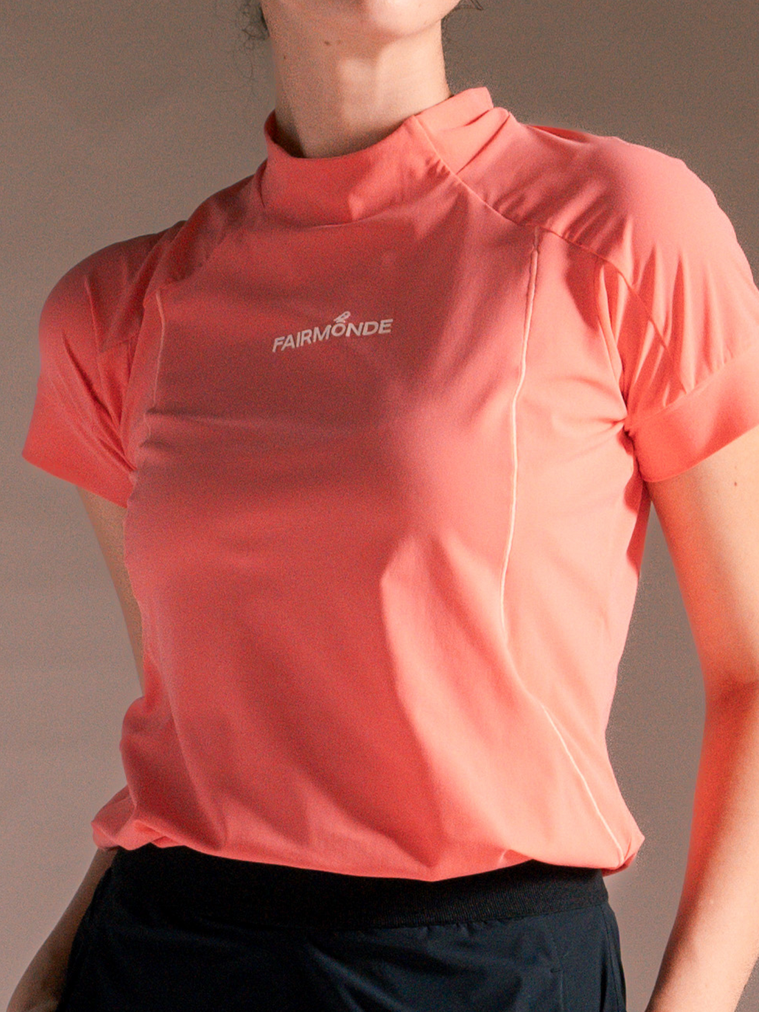 Active Fit Mock Neck Tee - Flamingo